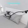 Gooseneck Bed Phone Holder, SAIJI Flexible Long Arm Phone Mount for Desk, Clip Bracket Clamp Stand for 4.0-6.5 Mobile Cell Phone Stand Document Camera Nintendo Switch (Black)
