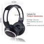 LeaningTech 2 Pack of IR Wireless Two-Channel Foldable Headphone, Two Channel Folding Adjustable Universal Rear Entertainment System Infrared Headphones for in Car TV Video Audio Listening
