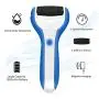 Waterproof Electric Foot Scrubber Pedicure Foot File Callus Remover Hard Skin Remover for Feet Heels and Dead Skin with 3 Roller Heads (Blue)