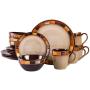 Gibson Casa Estebana 16-piece Dinnerware Set Service for 4, Beige and Brown - 70736.16RM