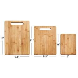 Farberware 3-Piece Bamboo Cutting Board, Set of 3 Assorted Sizes, Brown