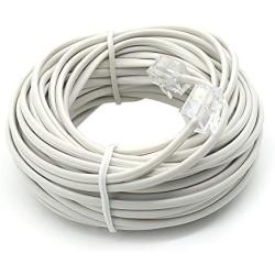 RJ11 6P2C Telephone Line Cord Phone Extension Straight Cable Wire 6p2c Pin Plug Male to Male plug Modular Landline Cable Fax Modem, 10M/ 32Feet Long White (2 of Pack)
