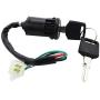 WOOSTAR 4 Pin Ignition Key Switch Set Replacement for Chinese 50cc 70cc 90cc 110cc 125cc Scooter ATV Dirt Pocket Bike Go Kart
