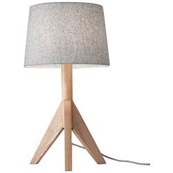 Adesso 3207-12 Eden Table Lamp, 24.5 in, 100 W Incandescent/ 26W CFL, Natural Ash Wood, 1 Table Lamp