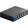 Linksys LGS105 Business 5-Port Desktop Gigabit Ethernet Network Unmanaged Switch I Metal Enclosure,Black/Blue