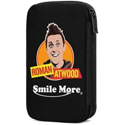 Hxuedan Roman Atwood Smile More Data Cable Storage Bag Portable and independently Designed Storage Box, Suitable for Outdoor Travel to Place Data Cable Electronic Products, etc.