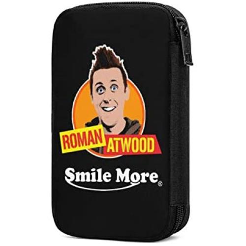 Hxuedan Roman Atwood Smile More Data Cable Storage Bag Portable and independently Designed Storage Box, Suitable for Outdoor Travel to Place Data Cable Electronic Products, etc.