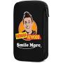 Hxuedan Roman Atwood Smile More Data Cable Storage Bag Portable and independently Designed Storage Box, Suitable for Outdoor Travel to Place Data Cable Electronic Products, etc.