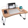 Slendor Laptop Desk Foldable Bed Desk Table Tray Collapsible Standing Desk Foldable Legs and Cup Slot for Eating Reading Book Watching Movie on Bed Couch Sofa Floor Tatami