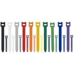 Patu Reusable Fastening Cable Ties - 60 Pcs (30 pcs 4'' & 30 pcs 8'') Microfiber Cloth Hook and Loop Cord Management Wire Organizer Straps, Assorted Colors