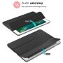 MoKo Case Fit 2018/2017 iPad 9.7 6th/5th Generation - Slim Lightweight Smart Shell Stand Cover with Translucent Frosted Back Protector Fit Apple iPad 9.7 Inch 2018/2017, Black(Auto Wake/Sleep)