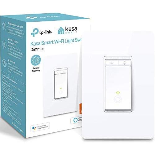 Kasa Smart HS220 Dimmer Switch by TP-Link, Single Pole, Needs Neutral Wire, Wi-Fi Light Switch for LED Lights, Works with Alexa and Google Assistant, UL Certified, 1-Pack