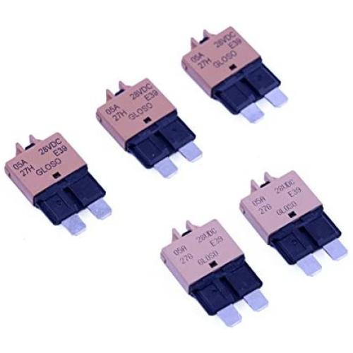 T Tocas 5 Amp 5pcs Manual Reset Low Profile ATC Circuit Breakers 12V - 28VDC (5A)
