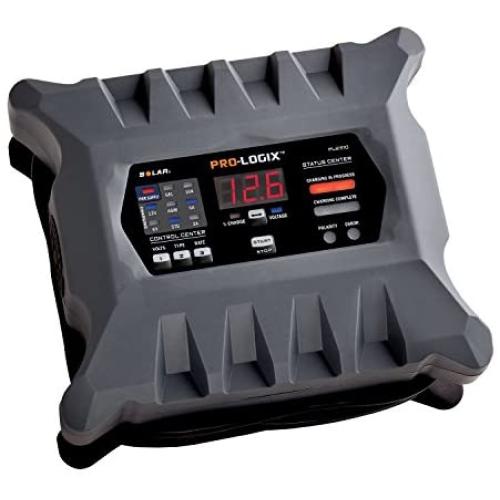 Clore Automotive PL2310 10-Amp Fully-Automatic Smart Charger, 6V and 12V Battery Charger, Battery Maintainer, and Battery Desulfator with Temperature Compensation