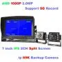 Car Backup Cameras System Build-in DVR,2 x HD 1080P 4Pin Front Rear View Camera ip69 IR Night Vision + 7'' IPS HD Split Monitor with SD Record 12V~24V for RV Truck Bus Camper Vehicle