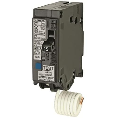 Siemens QA115AFCP 15-Amp Single Pole 120-volt Plug-On Combination AFCI Breaker