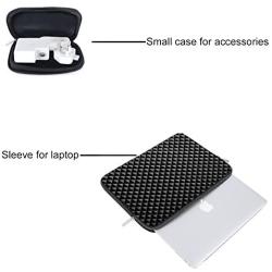 MOSISO Laptop Sleeve Compatible with MacBook Air 13 inch 2018-2021 A2337 M1 A2179 A1932, MacBook Pro A2338 M1 A2289 A2251 A2159 A1989 A1706 A1708, Diamond Foam Neoprene Bag with Small Case, Black