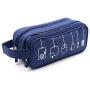 HONSKY Medium Water Repellent Travel Electronics Accessories Gadget Cable Cord Organizer, Hanging Cosmetic Makeup Toiletry Zipper Space Storage Bags Cases Pouch for Kid Women Men, Blue