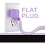 Cordinate 6-Outlet Surge Protector, Power Strip, Flat Plug, Braided Cord, Decorative, 3 ft Power Cord, Wall Mount, Tangle-Free, Warranty, Lavender, 41639