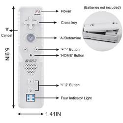 Wii Remote Controller (2 Sets) Include 2 Wii Remote and Build-in Motion Sensor Plus and 2 Nunchuck (2 in 1)