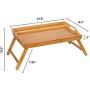 Rossie Home Media Bed Tray with Phone Holder - Fits up to 17.3 Inch Laptops and Most Tablets - Natural Bamboo - Style No. 78107