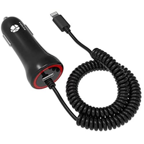Car Charger, 24W/4.8A USB Car Charger Compatible iPhoneX,8/8Plus,7/7plus,6/6s,6/6s+,5s,5,SE,iPod,iPad Pro,Air,iPad