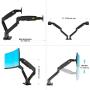 NB North Bayou Dual Monitor Desk Mount Stand Full Motion Swivel Computer Monitor Arm Fits 2 Screens up to 32 with Load Capacity 6.6~26.4lbs for Each Monitor F195A-B
