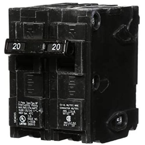 Siemens -HI Q220 20-Amp Double Pole Type QP Circuit Breaker black