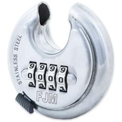 FJM Security SX-790 4-Dial Combination Disc Padlock, Chrome - 10 Pack