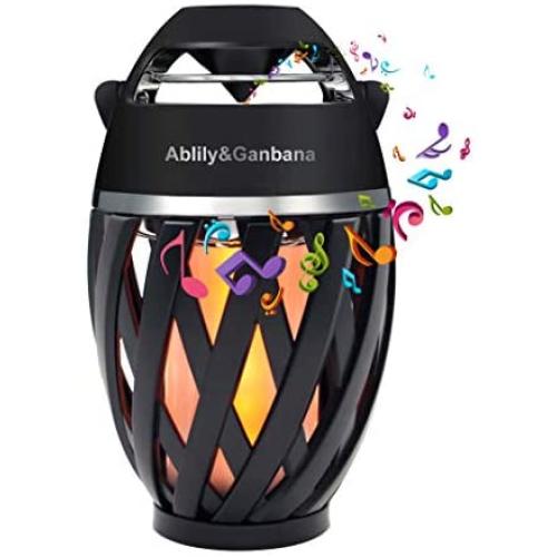 Ablily&Ganbana Led Flame Speakers,Flame Torch Warm Atmosphere Speaker Bluetooth 4.2 Wireless Portable Outdoor Indoor HD Audio Speaker with LED Flickers Warm Night for iPhone/iPad/Android (1 Pack)
