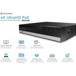 Amcrest NV2108E-HS 8CH PoE NVR 4K/6MP/5MP/4MP/3MP/1080P Network Video Recorder, 8-Channels, Supports 8 x 4K IP Cameras, HDD Not Included (Supports up to 6TB Hard Drive)