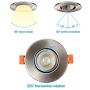 TORCHSTAR 3 Inch Gimbal LED Dimmable Recessed Light with J-Box, 7W (50W Eqv.) 500lm, Airtight, ETL & Energy Star Listed, CRI 90+, 5000K Daylight, 5 Years Warranty, Satin Nickel, Pack of 6