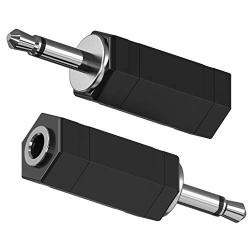 3.5mm Mono to Stereo Adapter, 2 Pack 3.5mm 1/8'' Mono Male Plug to 3.5mm 1/8'' TRS Stereo Female Jack RFAdapter for Radio, Headphone
