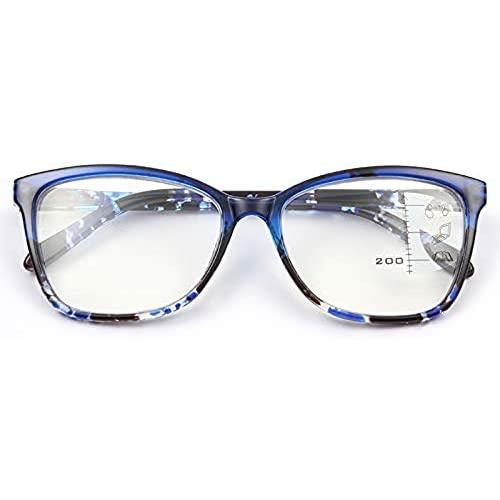 SUNERVE Progressive Multifocal Reading Glasses Readers Women 1.0-3.5 Multifocus Plastic Spring Hinges