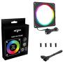 RGB Case Fan Frame, High Density LEDs RGB Lighting Frame for 120mm PC Case Fan, Compatible with 12V 4-Pin RGB LED headers for ASUS Aura RGB, MSI Mystic Light, ASROCK Aura RGB Motherboard, 1 Pack