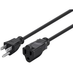 Monoprice 6ft 16AWG Power Extension Cord Cable - SJT 16/3C NEMA 5-15P TO NEMA 5-15R (13A/125V) AP301+SP506 - Black
