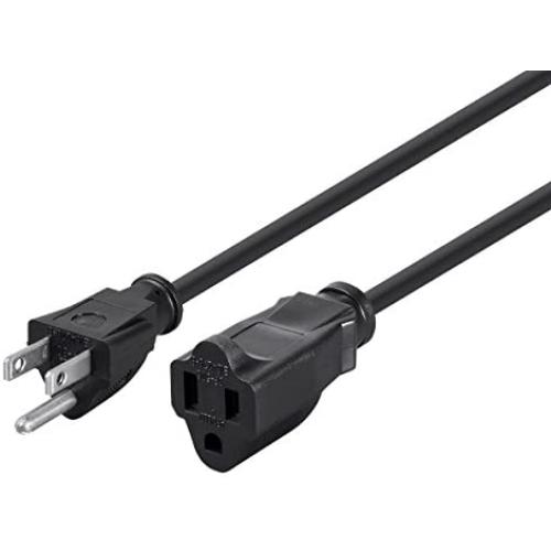Monoprice 6ft 16AWG Power Extension Cord Cable - SJT 16/3C NEMA 5-15P TO NEMA 5-15R (13A/125V) AP301+SP506 - Black