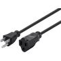 Monoprice 6ft 16AWG Power Extension Cord Cable - SJT 16/3C NEMA 5-15P TO NEMA 5-15R (13A/125V) AP301+SP506 - Black