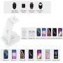 3 in 1 Wireless Charging Station, Qi-Certified Fast Wireless Charger Stand Dock for Airpods Pro/ 2, Apple Watch 6 SE 5 4 3 2, iPhone 12/11/ 11Pro/ X/XS/XR /8/8 Plus/Qi Phones