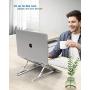 Nulaxy Laptop Stand, Portable Computer Laptop Mount, Aluminum Laptop Riser with 6 Levels Height Adjustment, Fully Collapsible, Supports up to 44lbs (B-Silver)