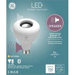 LED+ Speaker Light Bulb, Bluetooth Light Bulbs with Speaker, BR30, 65-Watt Replacement, Soft White, Bluetooth Speaker Light Bulb, 1-pack