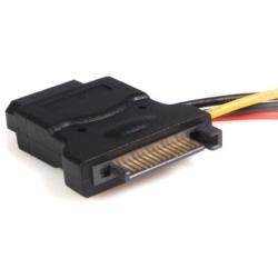 StarTech.com SATA to LP4 Power Cable Adapter with 2 Additional LP4 - Power adapter - 4 pin internal power (F) to SATA power (M) - 5.9 in - black - LP4SATAFM2L