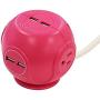Accell Power Cutie - Compact Surge Protector with 3 Tamper Resistant 540J Surge Protected AC outlets and 4 USB-A Charging Ports, 6ft Cord, Pink (D080B-049P)