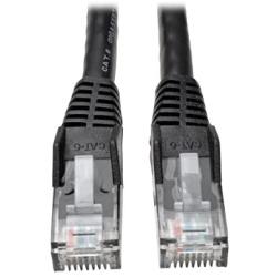 Tripp Lite Cat6 Gigabit Snagless Molded Patch Cable (RJ45 M/M) - Black, 1-ft.(N201-001-BK)