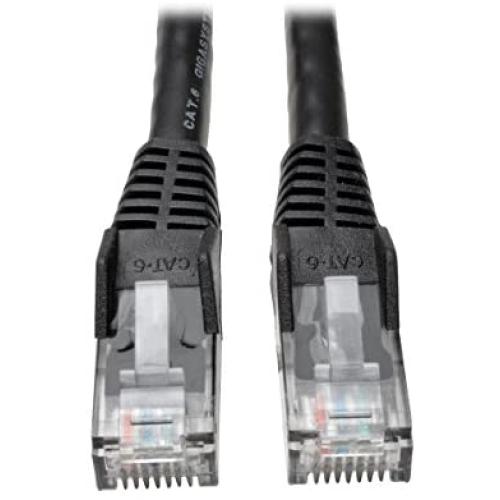 Tripp Lite Cat6 Gigabit Snagless Molded Patch Cable (RJ45 M/M) - Black, 1-ft.(N201-001-BK)