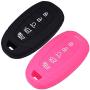 Lcyam Key Fob Cover Silicone Case Remote Holder Compatible with 2019 2020 2021 Hyundai Palisade Keyless Push Start 5 Button (Black Rose)