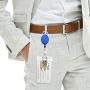 Fushing 20Pcs Carabiner Badge Reels Retractable ID Card Reels (Blue)
