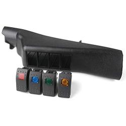 HOZAN Left Side A-Pillar Switch Pod with 4 Rocker Switches Compatible with Jeep Wrangler JK Sahara Rubicon 2011-2017