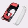 TANGSEN Key Fob Case for JAGUAR F-PACE F-TYPE XE XF XFR XJ for LAND ROVER RANGE ROVER DISCOVERY EVOQUE LR2 LR4 SPORT 5 Button Keyless Entry Remote Metallic Red Luster ABS Transparent Plastic