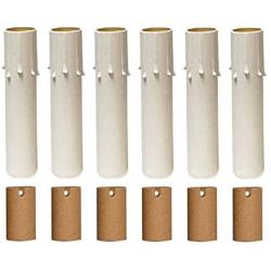Royal Designs 4 Inch Candle Drip Sleeves Chandelier Socket Covers with Paper Insulation, White, Set of 6